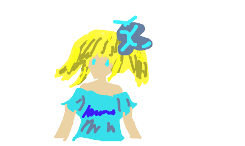 金发双马尾，蓝色蝴蝶发饰 by 優質糖水專家 2025/11/8